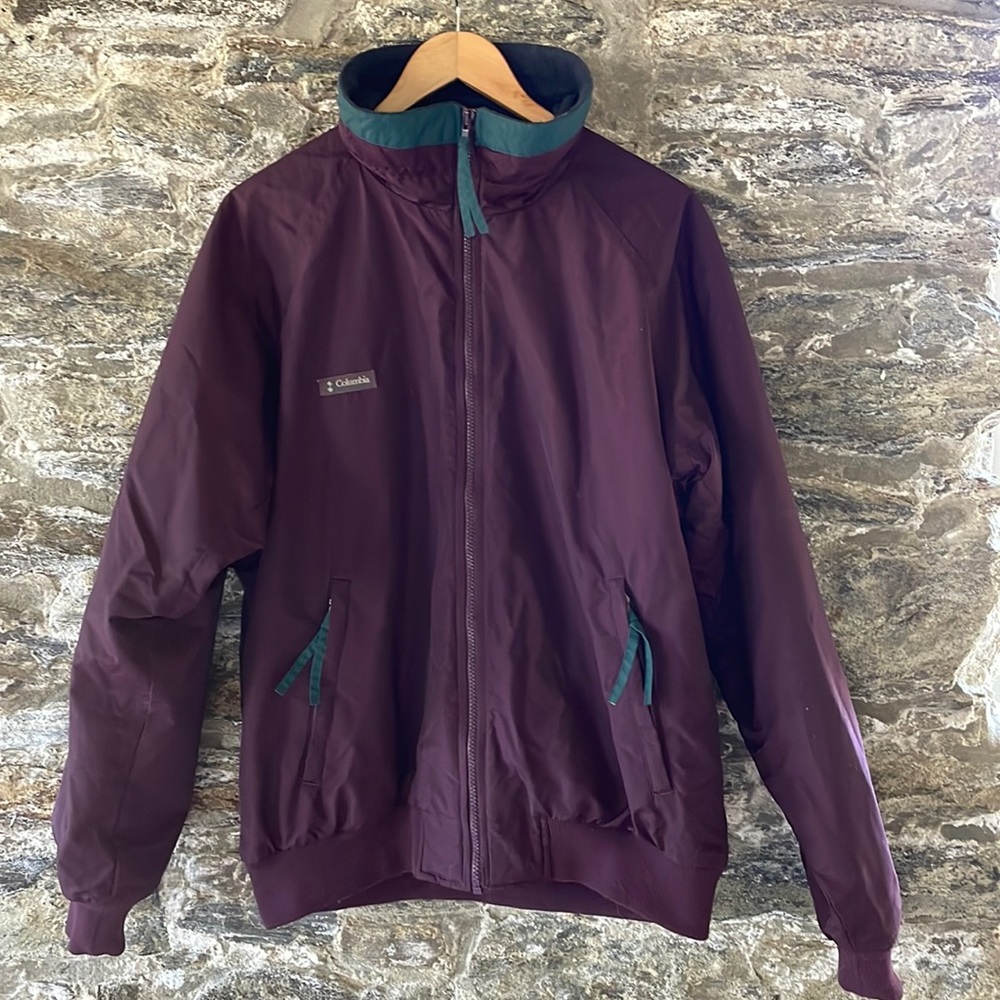 VINTAGE 1990s Columbia Plum Full-Zip Bomber Fleece Lined Ski Jacket - Size Large